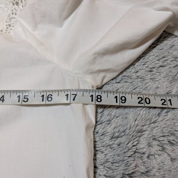 Sezane Laurianne Blouse White Long Sleeve Cotton Embroidered Top Size 34 US 2 - Picture 7 of 10